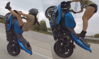 Watch: Nail-biting stunts by a super-woman on bike