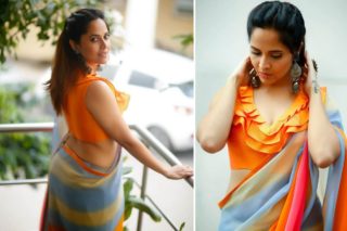 Pic talk: Anasuya’s vivacious and hottest look in a saree