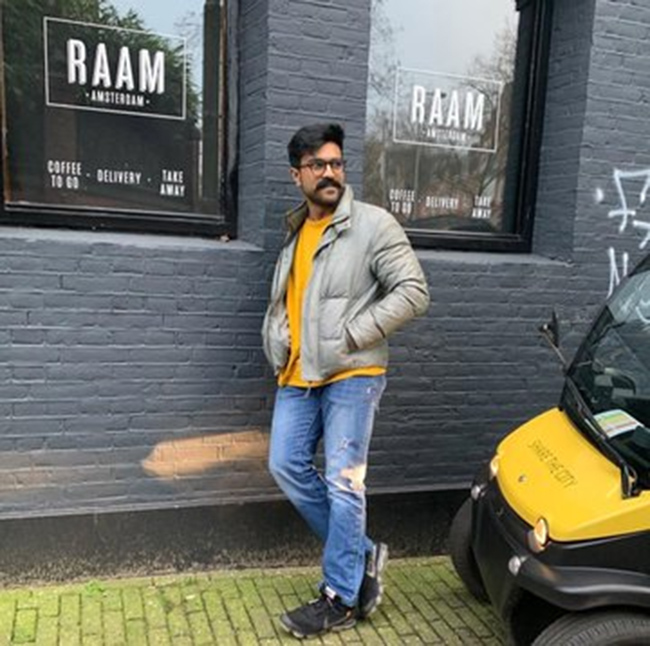 When Ram Charan Posed In Front Of ‘Raam’ Cafe