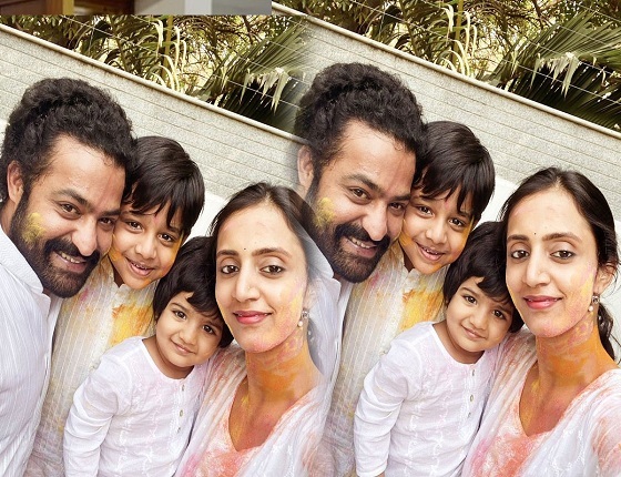 Pic Talk : NTR With Wife & Kids In Colours!
