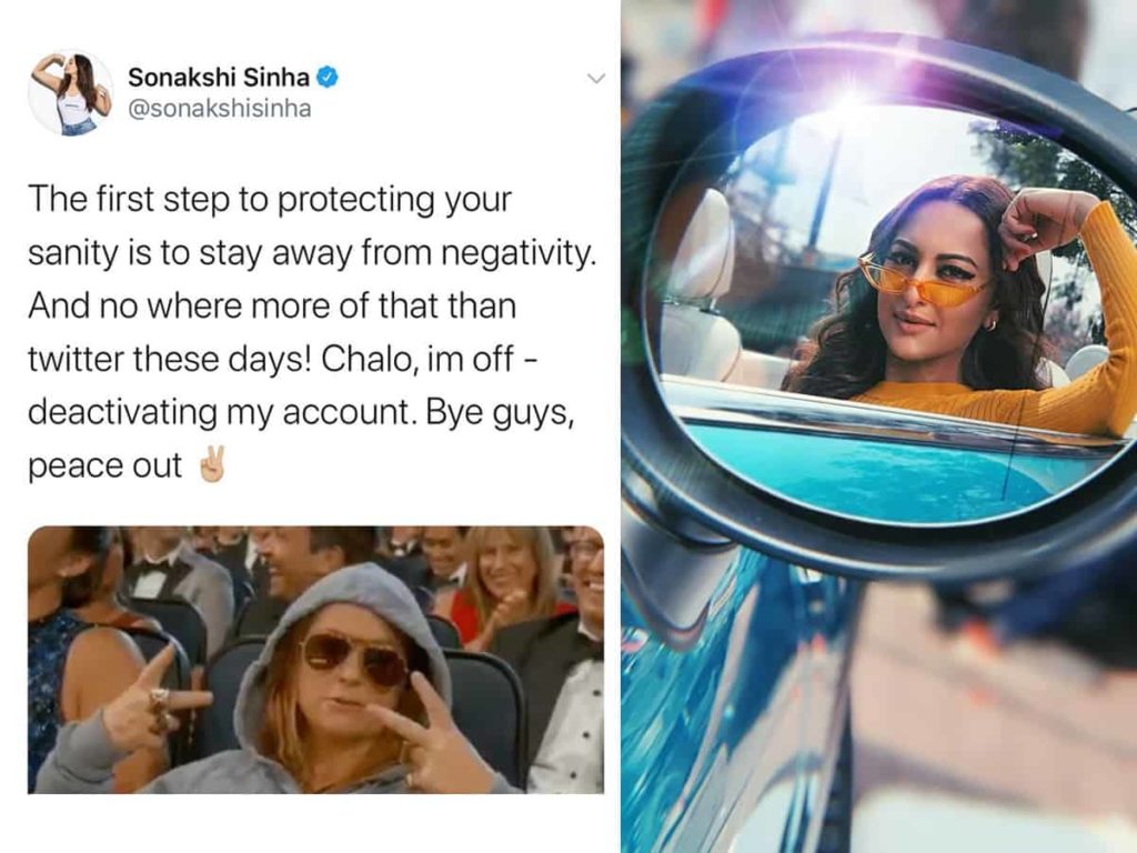 Sonakshi Sinha Quits Twitter After Nepotism-Negativity
