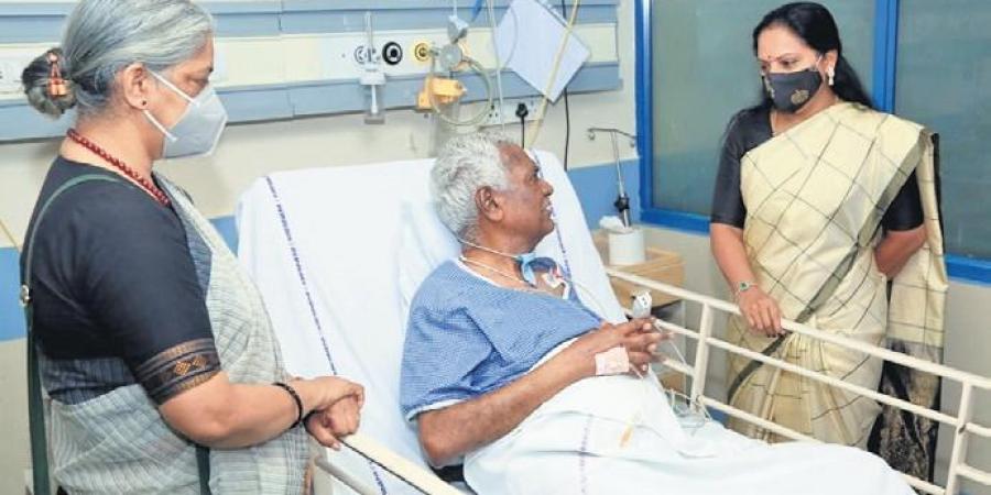 Kavitha calls on D Raja, wishes quick recovery